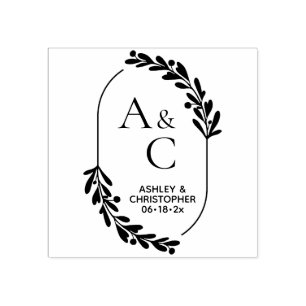 Briefmarke aus botanischem Oval Gummistempel