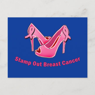 Briefmarke aus Brustkrebs-Stilettos Postkarte