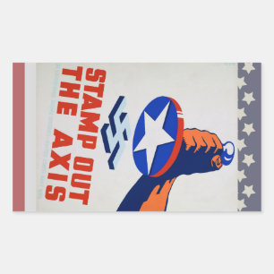 Briefmarke aus der Achse! Rechteckiger Aufkleber