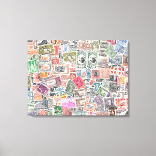 Briefmarke aus der ganzen Welt, Kunst der Leinwand