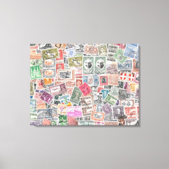 Briefmarke aus der ganzen Welt, Kunst der Leinwand (Vorderseite)