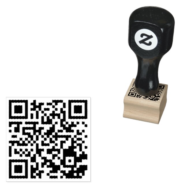 Briefmarke aus Holz — Personalisierter QR-Code Gummistempel (Stempel)