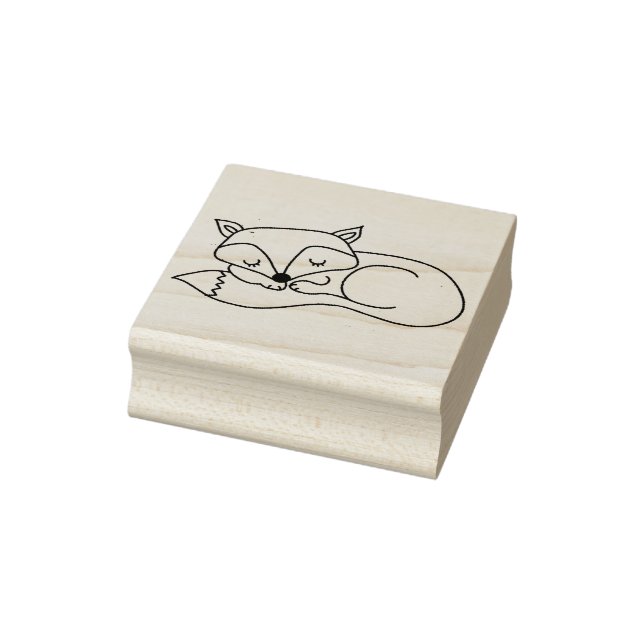 Briefmarke aus Holz - Schlaffuchs Gummistempel (Stempel)