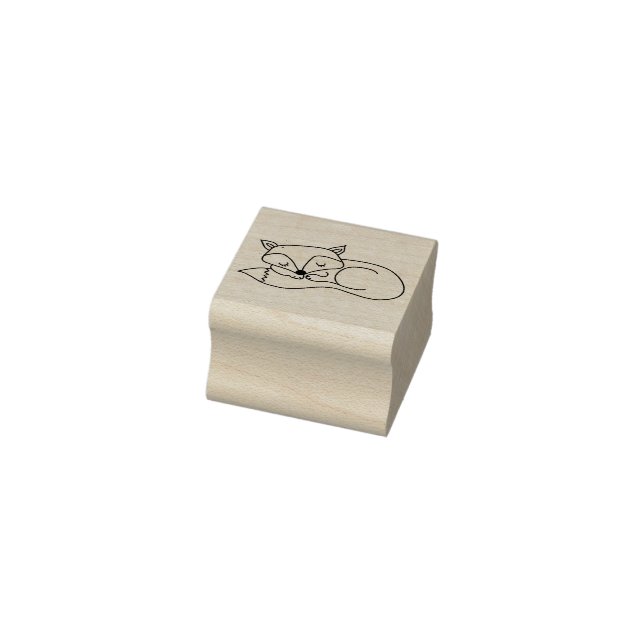 Briefmarke aus Holz - Schlaffuchs Gummistempel (Stempel)