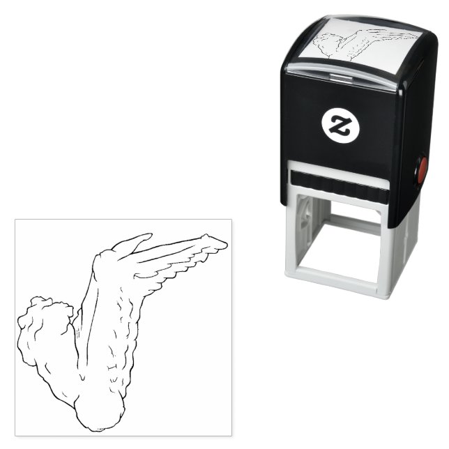 Briefmarke aus Hühnerblättern Permastempel (Beispiel)