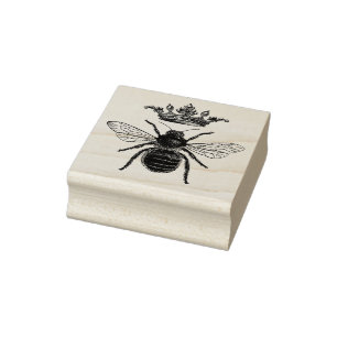 Briefmarke aus Kautschuk mit Vintagen Bienenkönig Gummistempel