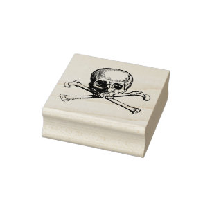 Briefmarke aus Kautschuk mit Vintager Piratenflagg Gummistempel