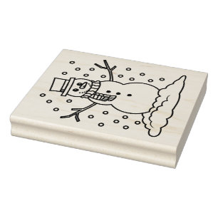 Briefmarke aus Kautschuk - Schneemann Gummistempel