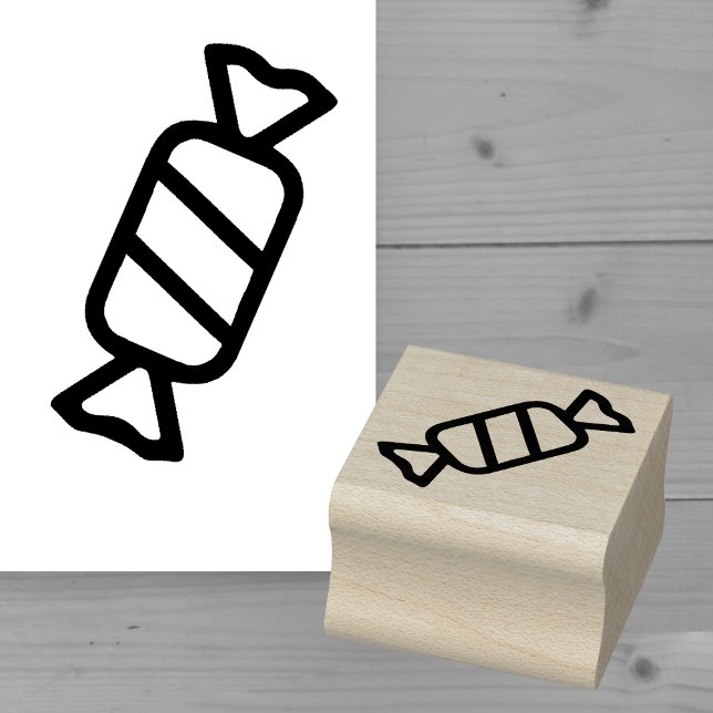 Briefmarke aus leicht ummanteltem Lolly Miniaturka Gummistempel (Sweet and Simple: Miniature Wrapped Lolly Rubber Stamp)