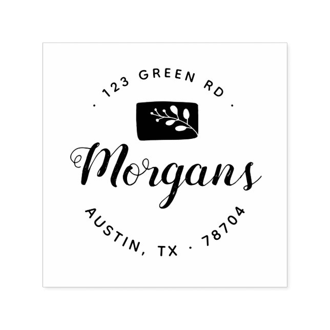 Briefmarke aus Minimalistischem Blumenkautschuk Permastempel (Design)