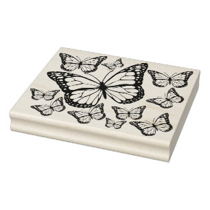 Briefmarke aus Monarchen-Schmetterling Gummistempel
