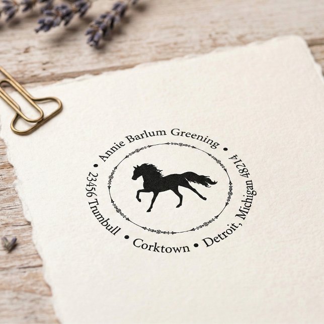 Briefmarke aus Reitadresse Permastempel (Horse Address Self-Inking Rubber Stamp)
