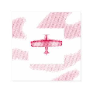 Briefmarke aus rotem, selbstfarbendem Gummi Permastempel