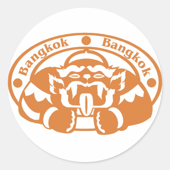 Briefmarke Bangkok Runder Aufkleber (Vorderseite)
