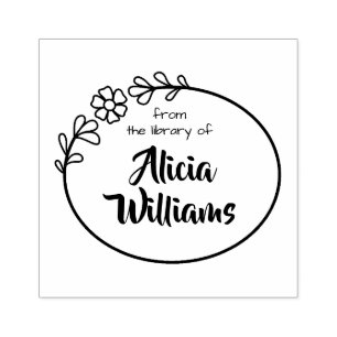 Briefmarke, Blumenrahmen Gummistempel