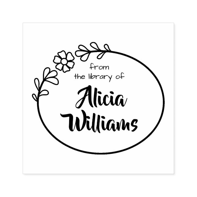 Briefmarke, Blumenrahmen Gummistempel (Prägung)