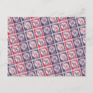 Briefmarke-Collage Postkarte