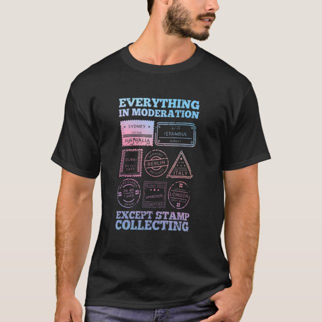 Briefmarke Collections Hobby T-Shirt (Vorderseite)