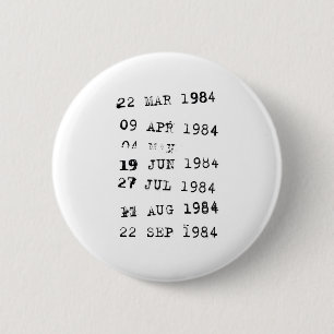 Briefmarke der Bibliothek: Fälligkeit 1984 Button