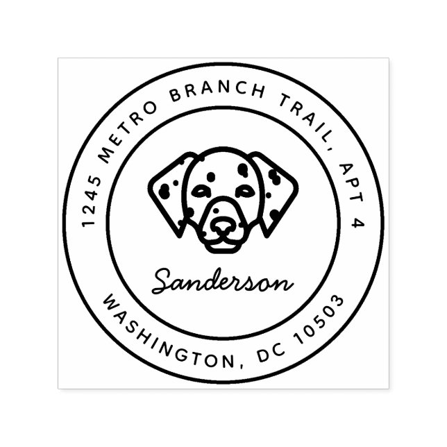 Briefmarke der Dalmierung Hund Rücksendeadresse Permastempel (Design)