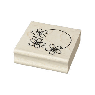 Briefmarke der dreifach gekrönten Sakura (Kirschbl Gummistempel
