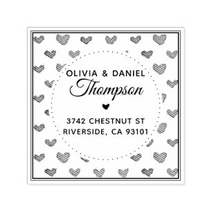 Briefmarke der Herzmuster-Rücksendeadresse Permastempel