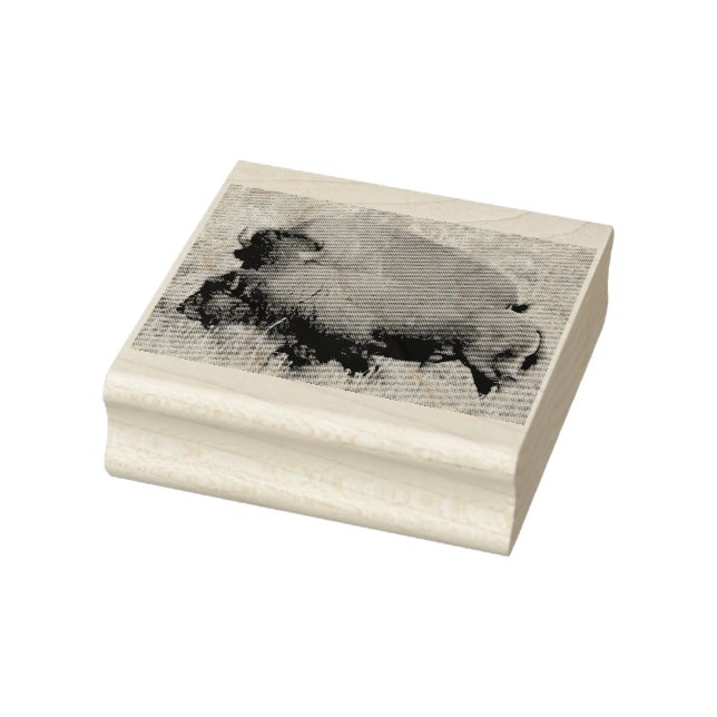 Briefmarke der Holzkunst am Büffel Gummistempel (Stempel)