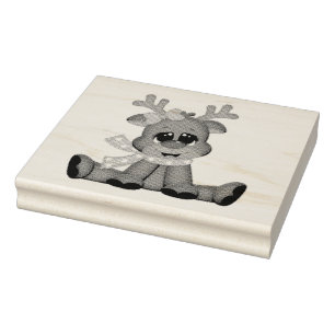 Briefmarke der Holzkunst/Baby Rudolph Gummistempel