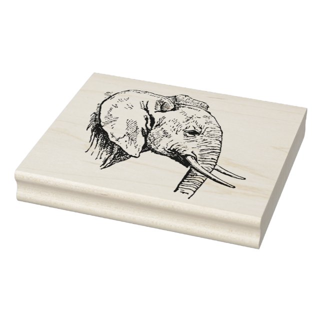 Briefmarke der Holzkunst - Elefant Gummistempel (Stempel)