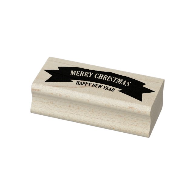 Briefmarke der Holzkunst/Frohe Weihnachtsbanner Gummistempel (Stempel)