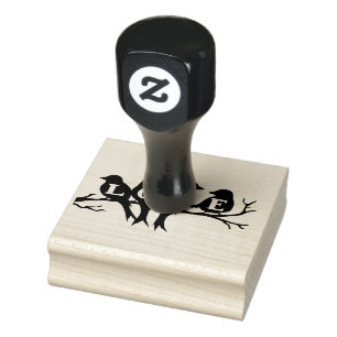 Briefmarke der Holzkunst/Liebesvögel Gummistempel