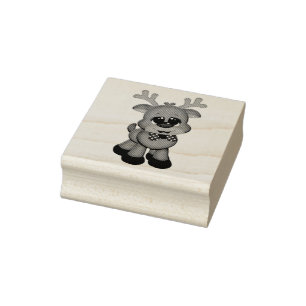 Briefmarke der Holzkunst/Niedliches Baby Rudolph Gummistempel