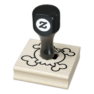 Briefmarke der Holzkunst/Schädel Gummistempel