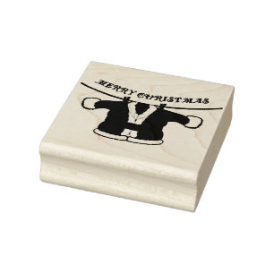 Briefmarke der Holzkunst/Weihnachtsmäntel Gummistempel