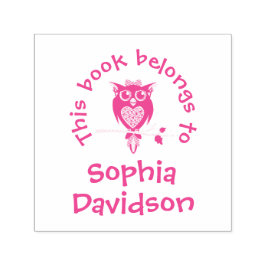 Briefmarke der Kinderbibliothek niedliche Eule Permastempel