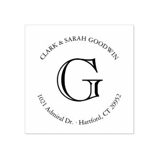 Briefmarke der klassischen Monogramm-Rücksendeadre Gummistempel