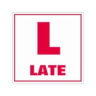 Briefmarke der Lehrerbewertung: L, SPÄT Permastempel