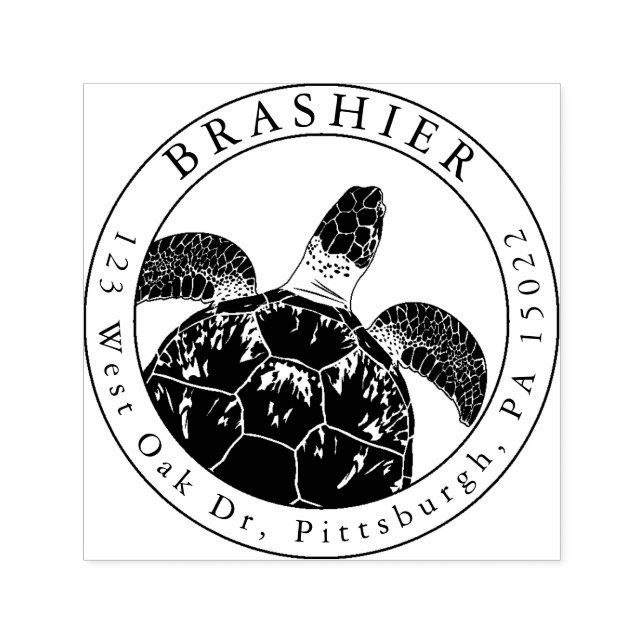 Briefmarke der Meeresschildkröten-Selbstfärbung Permastempel (Design)