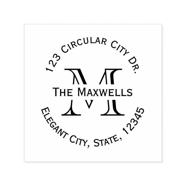 Briefmarke der Monogramm-Letter-Adresse Permastempel (Design)