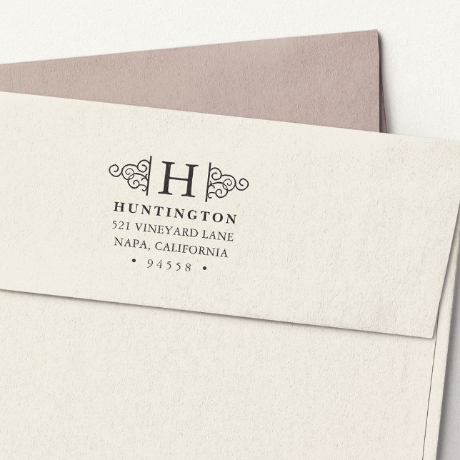 Briefmarke der Monogramm-Rücksendeadresse geblüht Permastempel (Von Creator hochgeladen)