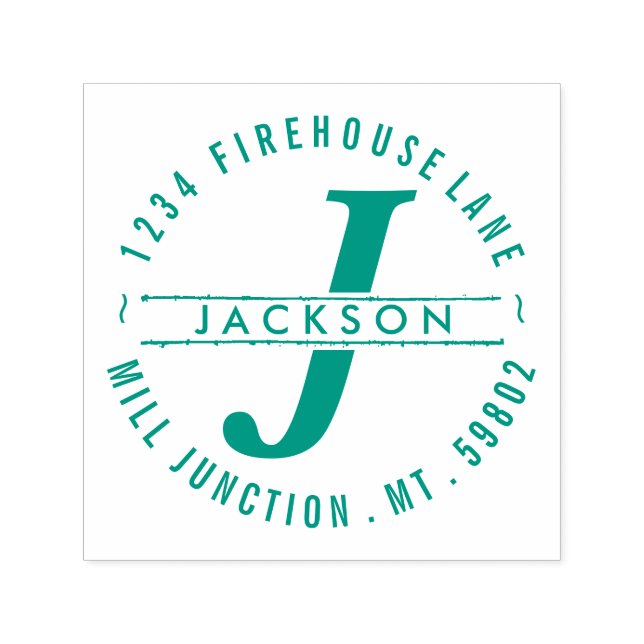 Briefmarke der Monogramm-Rücksendeadresse Permastempel (Design)