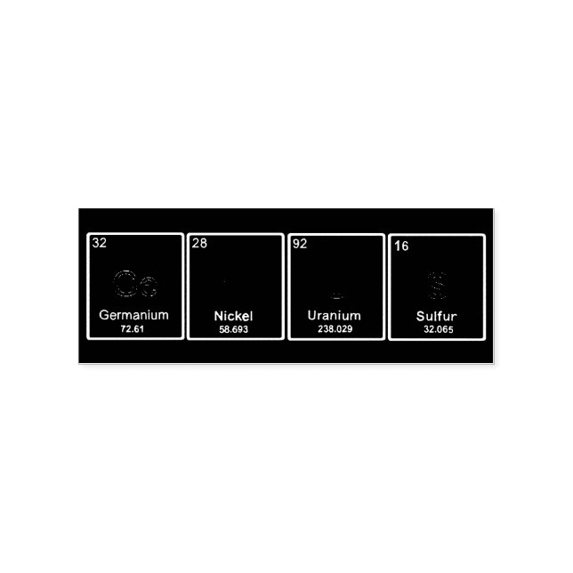 Briefmarke der Periodischen GeNiUS-Tabellenelement Gummistempel (Prägung)