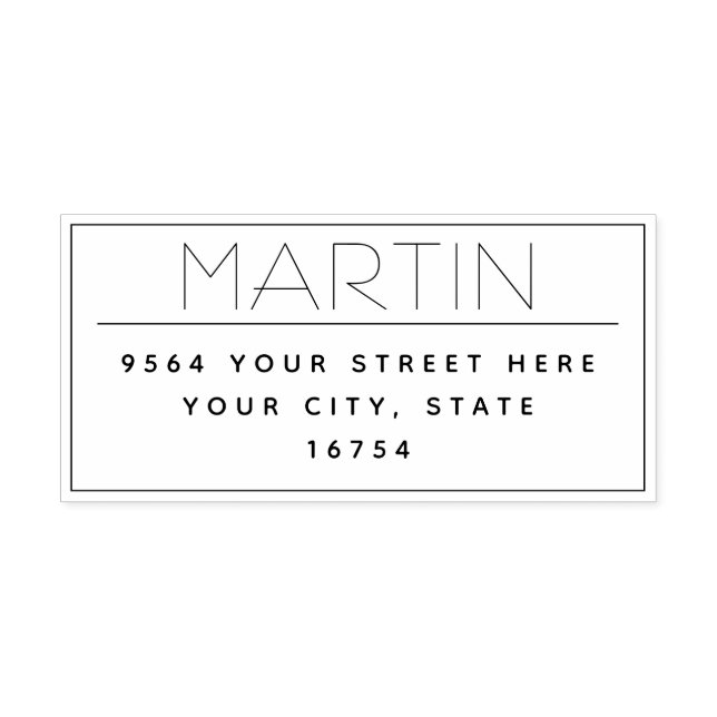 Briefmarke der personalisierten Rücksendeadresse Permastempel (Design)