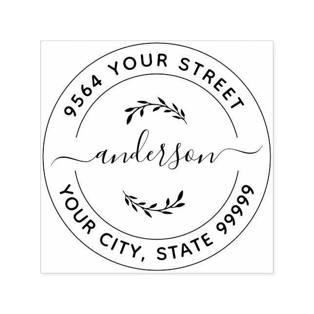 Briefmarke der personalisierten Rücksendeadresse Permastempel (Design)