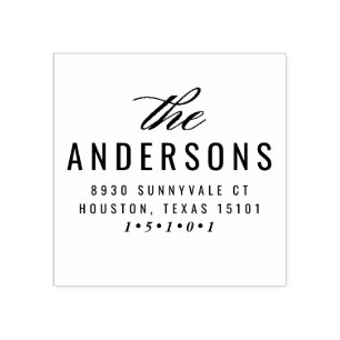 Briefmarke der Rücksendeadresse mit extravagantem Gummistempel