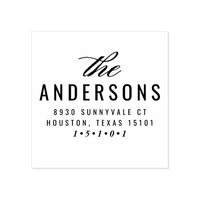 Briefmarke der Rücksendeadresse mit extravagantem  Gummistempel (Prägung)