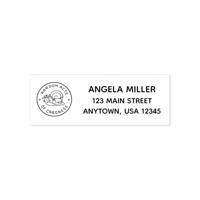 Briefmarke der selbstfarbigen Adresse mit Logo Permastempel (Design)