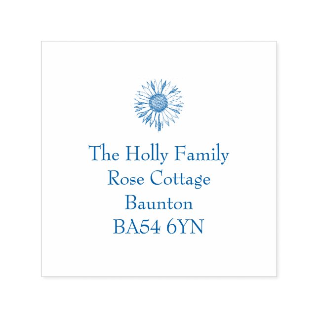 Briefmarke der Sonnenblumenadresse Permastempel (Design)