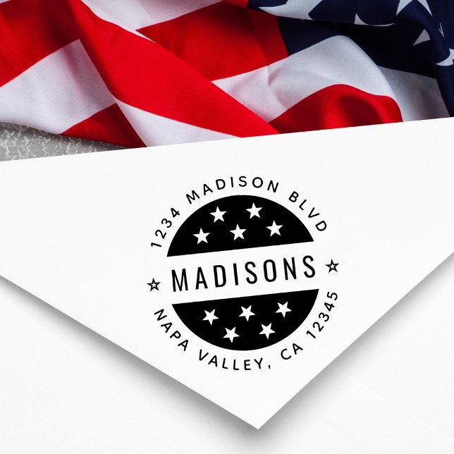 Briefmarke der Star Round-Script-Rücksendeadresse Permastempel (Von Creator hochgeladen)