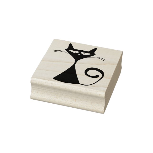 Briefmarke der Stundenglaskatzenkatze Gummistempel (Stempel)